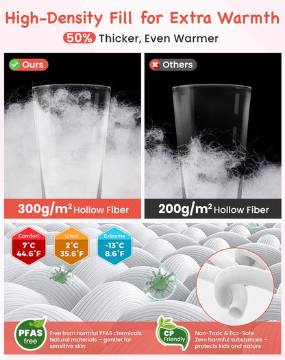 KingCamp CLOUDY Envelope Sleeping Bag with Hood for Children | Water-Resistant & Machine Washable