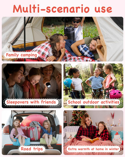 KingCamp CLOUDY Envelope Sleeping Bag with Hood for Children | Water-Resistant & Machine Washable