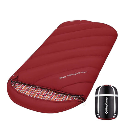 KingCamp FREESPACE 250 3-Season Plus Size Flannel Sleeping Bag Wine