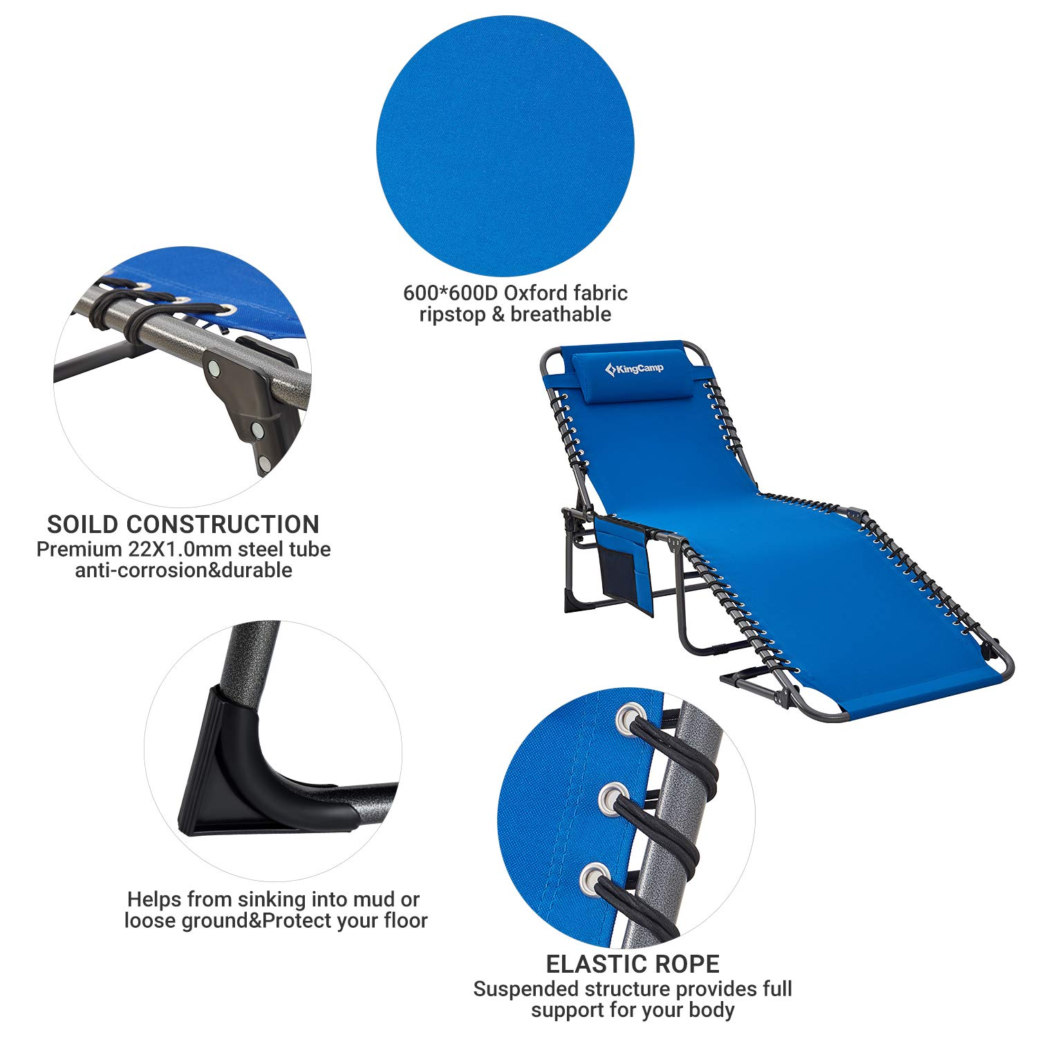 KingCamp 4-Position Folding Chaise