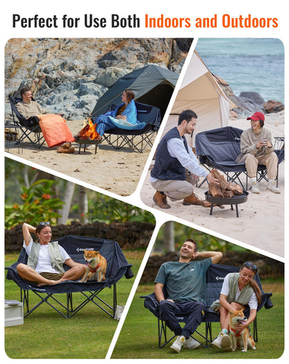 KingCamp CANNA C20 HEATED Oversized Double Camping Chair – 3 Heat Levels