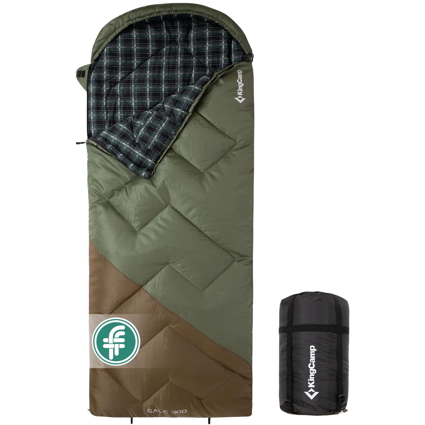 KingCamp GALE 300 Sleeping Bag-Envelope With Hood