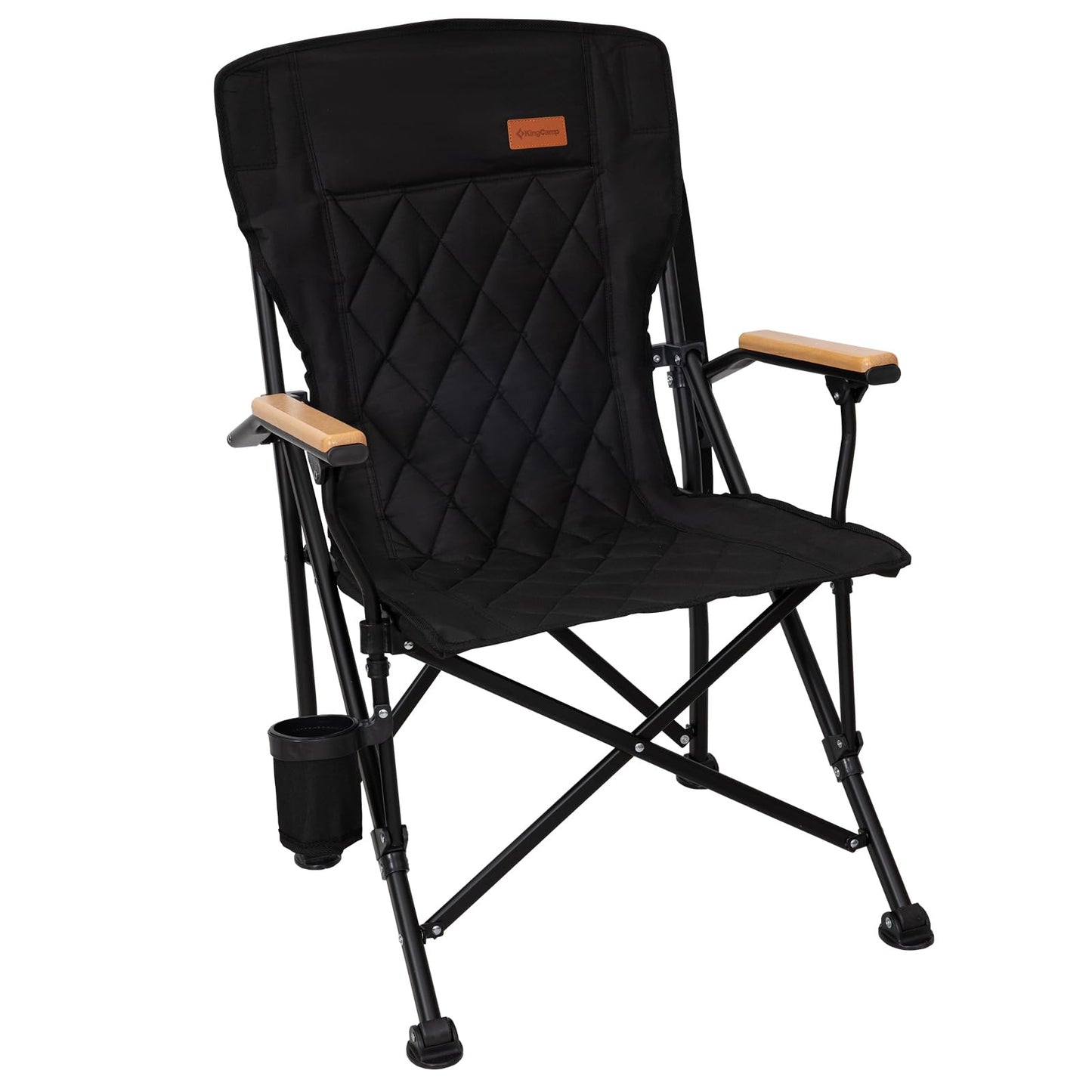 KingCamp Guava C00 Folding Camping Chair with Beech Wood Armrests – Padded Ergonomic High Back