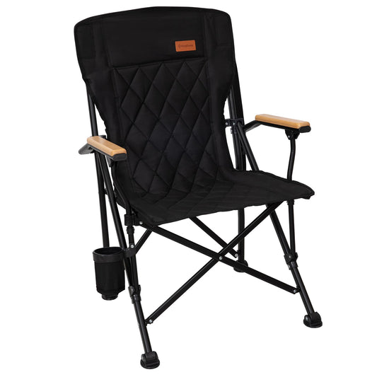 KingCamp Guava C00 Folding Camping Chair with Beech Wood Armrests – Padded Ergonomic High Back