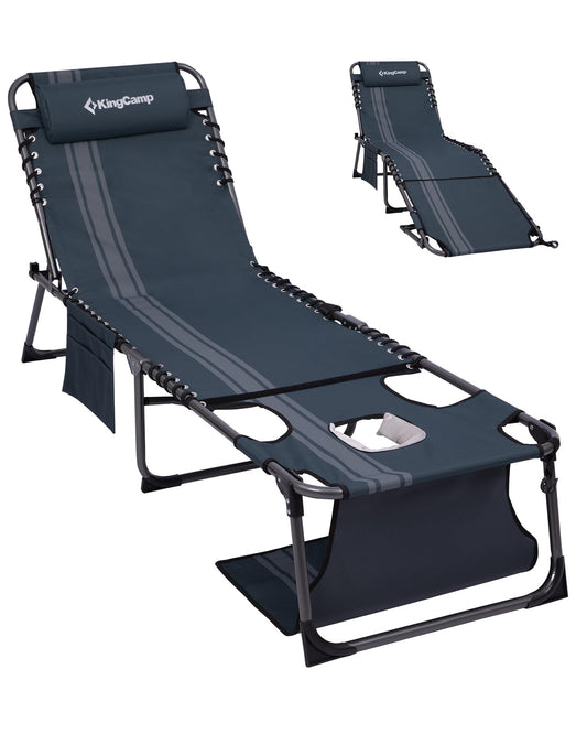 NEW | KingCamp Magnolia B60 Lounge Chair with Face Hole – 5-Position Adjustable Recliner