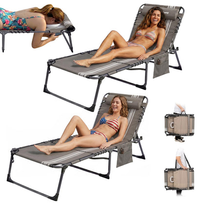NEW | KingCamp Magnolia B60 Lounge Chair with Face Hole – 5-Position Adjustable Recliner