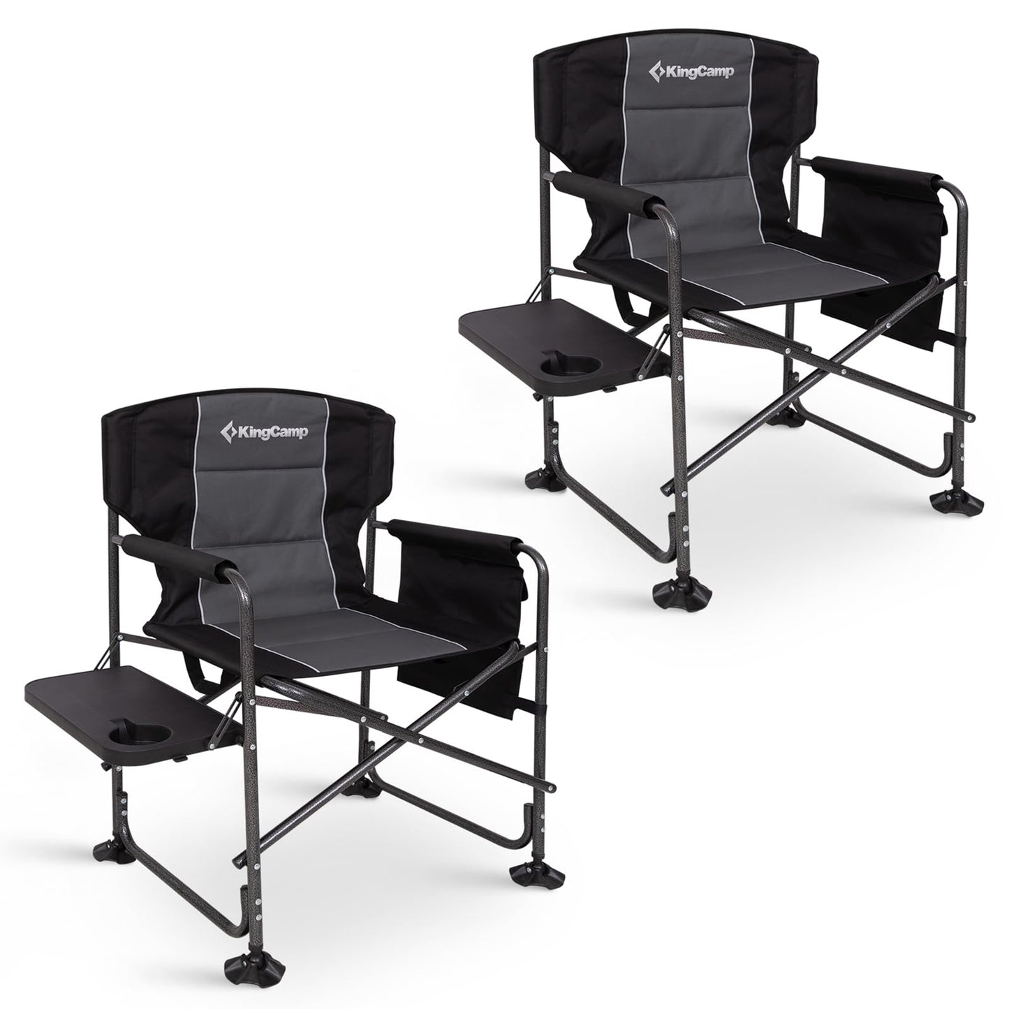 NEW | KingCamp Ash B10 PLUS Folding Director’s Chair – Heavy Duty with Side Table