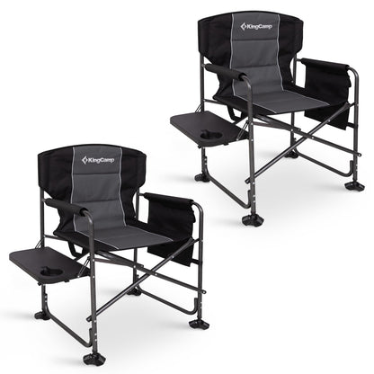 NEW | KingCamp Ash B10 PLUS Folding Director’s Chair – Heavy Duty with Side Table