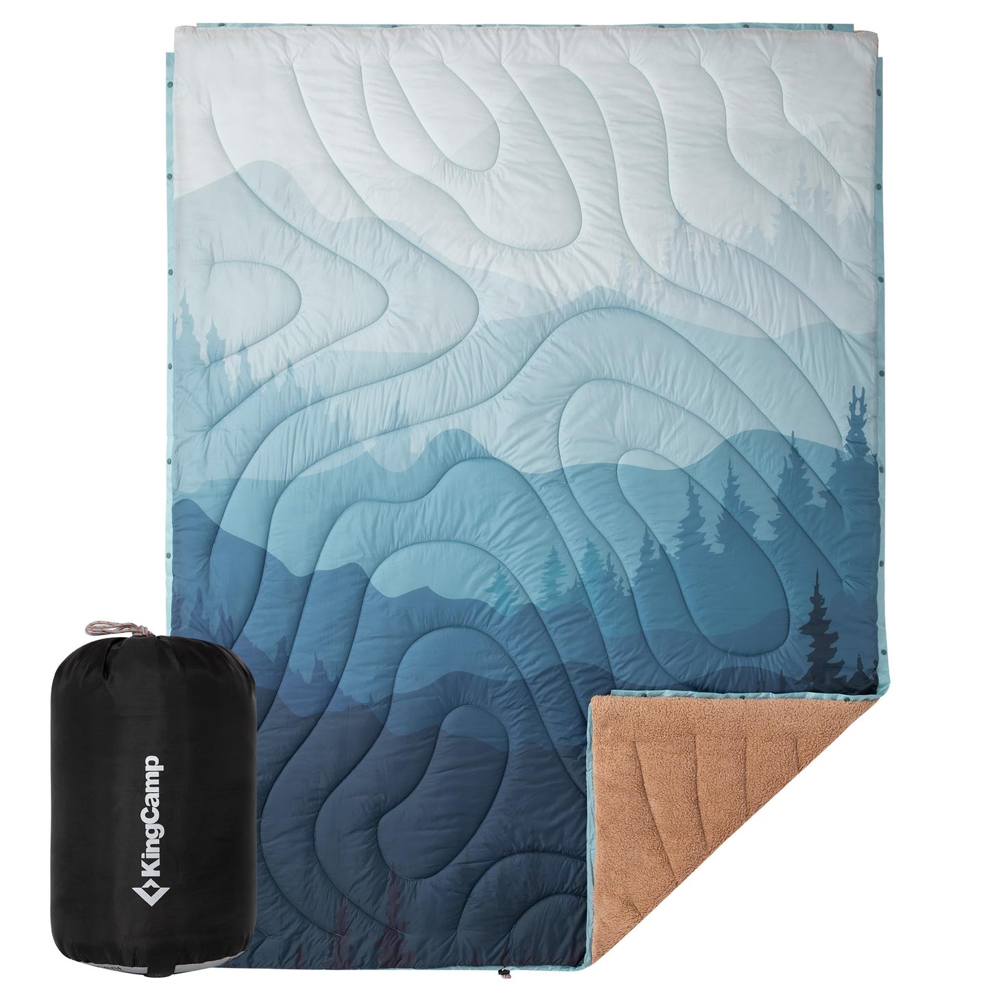 KingCamp Hybrid Tech Blanket F Camping Blanket – Sherpa Lining 79 × 57 in