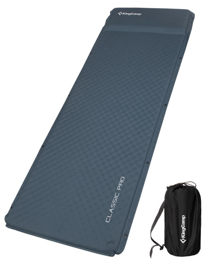 KingCamp Single Self-inflating pad PRO 3.0 Sleeping Mat – 3cm Foam Built-in Pillow 77.2 × 25.2 × 1.2in