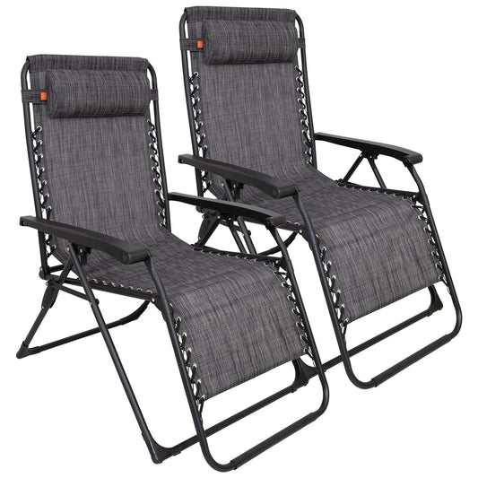 NEW | KingCamp DAYLILY B10 SET OF 2 Zero Gravity Chairs Set of 2 – Reclining, Heavy Duty with Adjustable Headrest