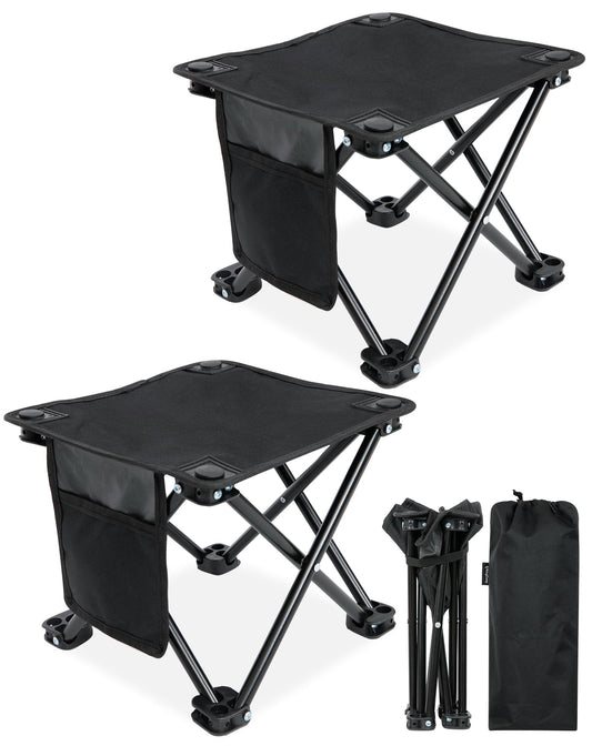 NEW | KingCamp CubeGo S+ Set of 2 Folding Camping Stools – Lightweight 180kg Capacity