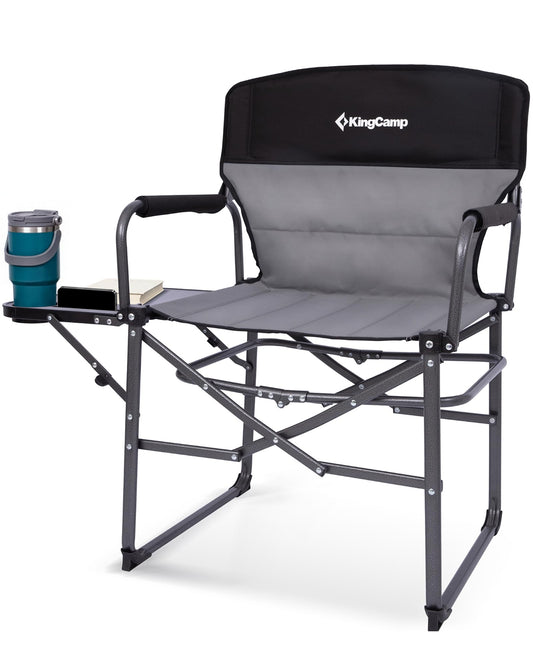 NEW | KingCamp Ash C30 Director’s Chair – Extra Wide, Heavy Duty Frame with Side Table