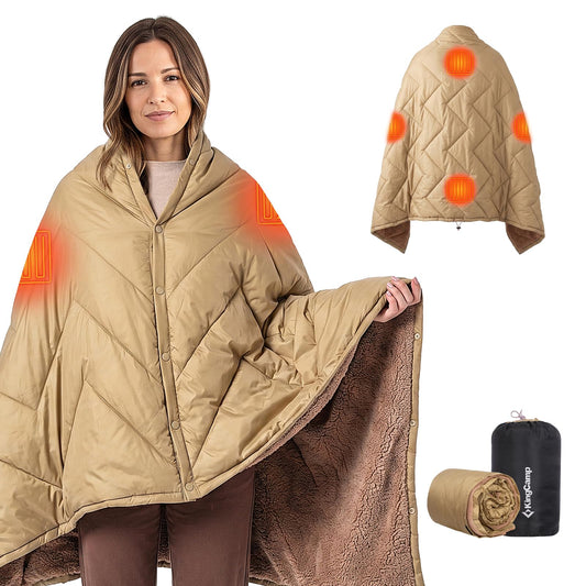 NEW | KingCamp HEATED NIMBUS BLANKET – USB Heated Sherpa Blanket 200x145cm