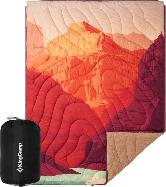KingCamp Hybrid Tech Blanket F Camping Blanket – Sherpa Lining 79 × 57 in