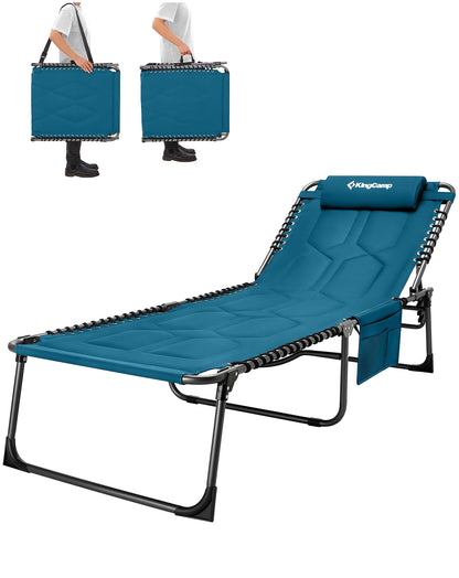 NEW | KingCamp Magnolia B40 Oversized Padded Sun Lounger – 78.7 × 26.8in 5-Position Adjustable Recliner