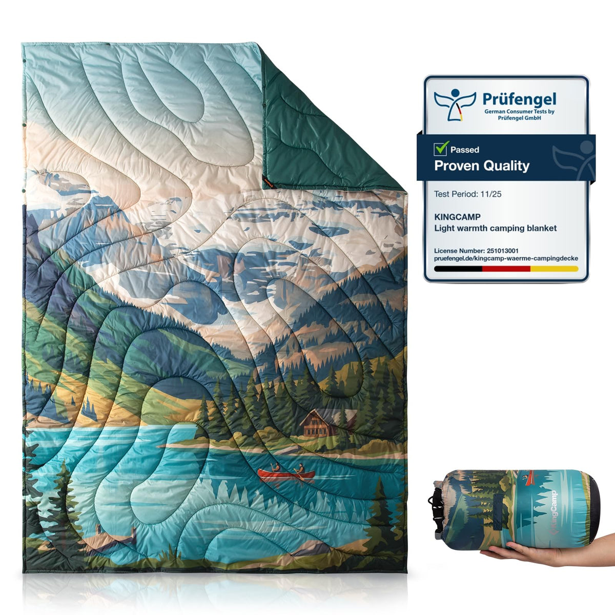 KingCamp SMART 150 XL Camping Blanket – Lightweight & Warm