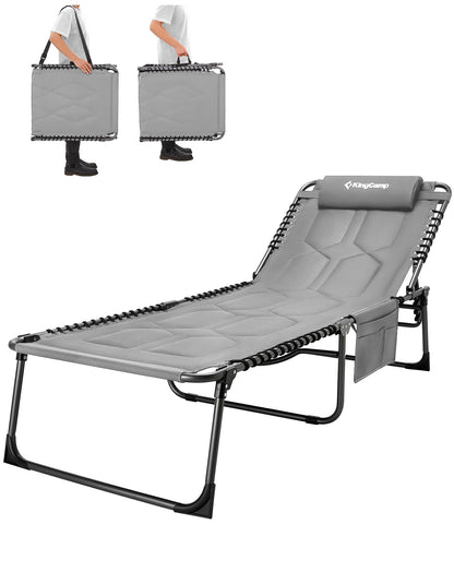 NEW | KingCamp Magnolia B40 Oversized Padded Sun Lounger – 78.7 × 26.8in 5-Position Adjustable Recliner