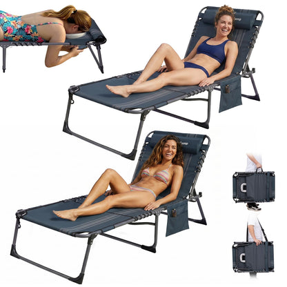 NEW | KingCamp Magnolia B60 Lounge Chair with Face Hole – 5-Position Adjustable Recliner