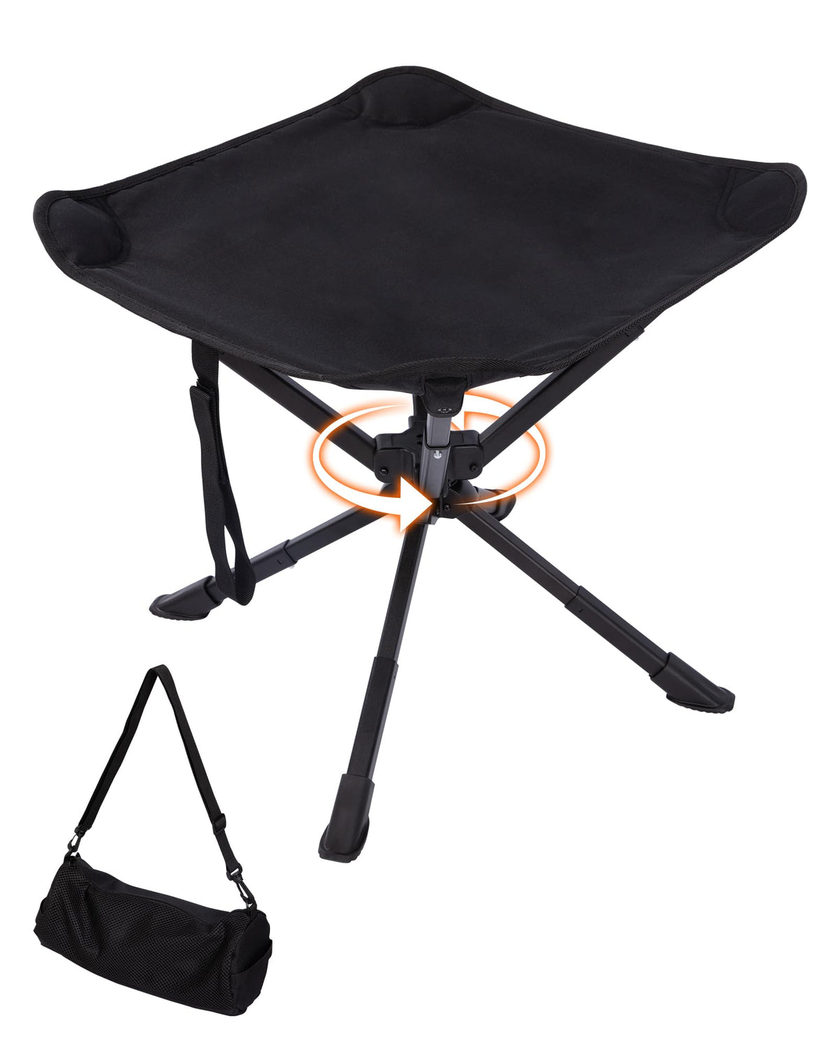 NEW | KingCamp Lightweight Swivel Stool – 360° Rotation, Adjustable Height