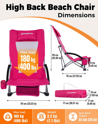 KingCamp High Mesh Back Beach Folding Chair