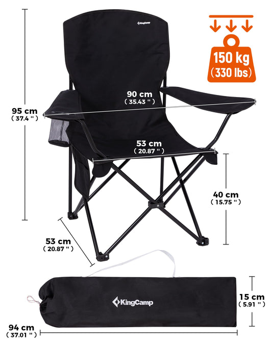 NEW | KingCamp Juniper B20 Folding Camping Chair – Ergonomic Padded, Heavy Duty Design
