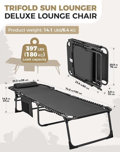 NEW | KingCamp Magnolia B40 Lounge Chair – 5-Position Adjustable Recliner