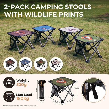 NEW | KingCamp MINI STOOL 2 Pack Folding Camping Stool