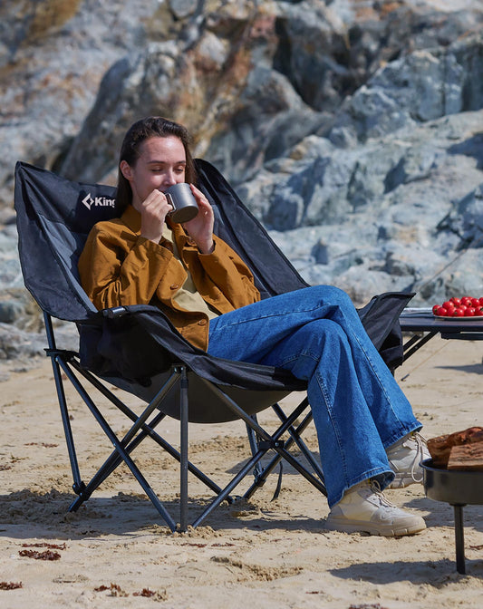 KingCamp Canna C10 Heated Double Camping Chair – Padded Loveseat with Cup & Glass Holders