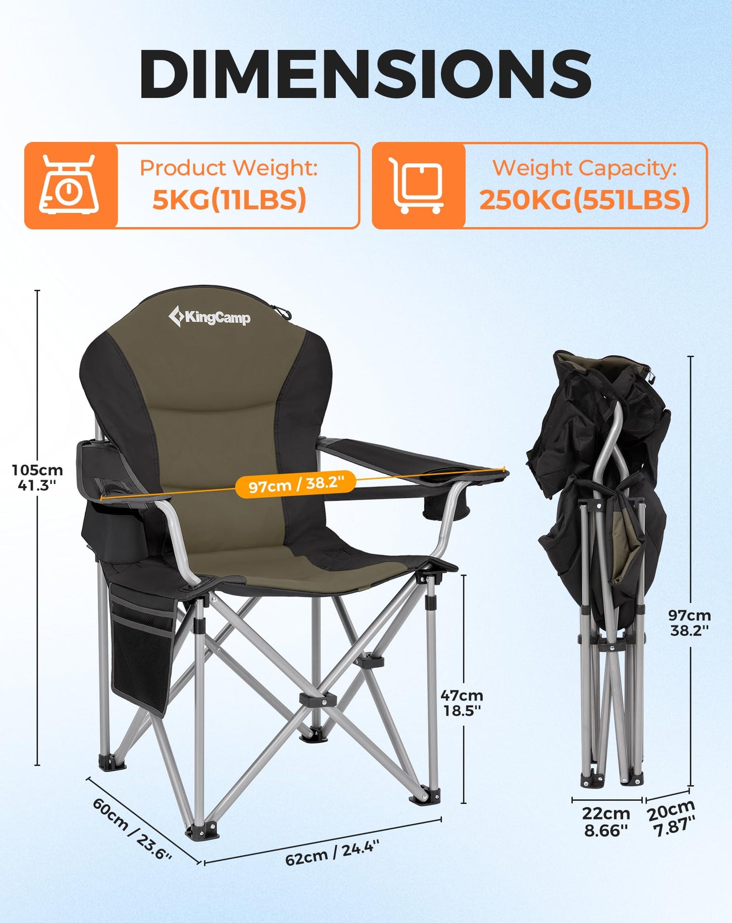 KingCamp Lumbar Support Oversized Chair