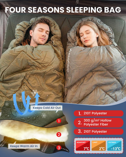 KingCamp GALE 300 Sleeping Bag-Envelope With Hood