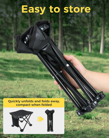 NEW | KingCamp CubeGo S+ Set of 2 Folding Camping Stools – Lightweight 180kg Capacity