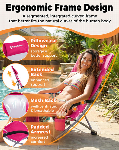 KingCamp High Mesh Back Beach Folding Chair