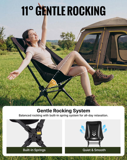 NEW | KingCamp Lightweight Highback Chair – Gentle Rocking Folding Camping Chair