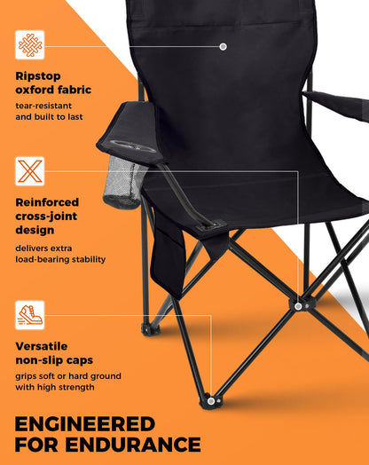 NEW | KingCamp Juniper B20 Folding Camping Chair – Ergonomic Padded, Heavy Duty Design