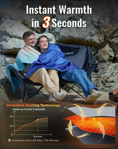 KingCamp CANNA C20 HEATED Oversized Double Camping Chair – 3 Heat Levels