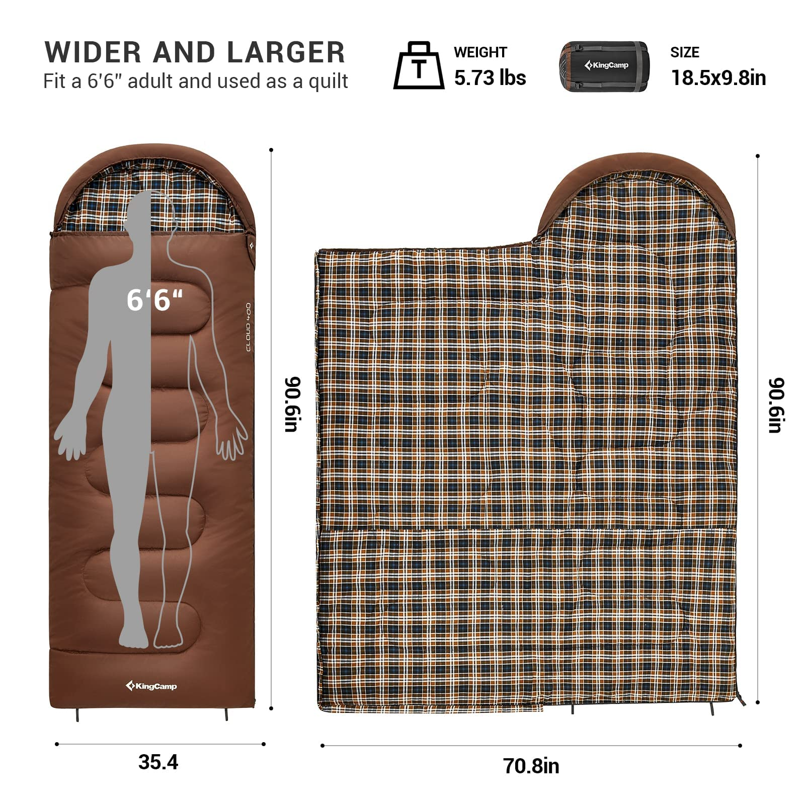 KingCamp Flannel Liner 3 Season Sleeping Bags