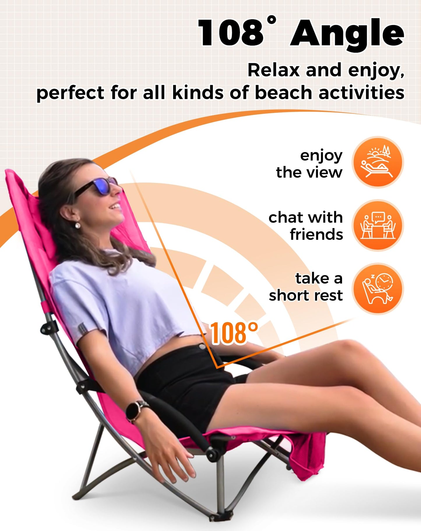 KingCamp High Mesh Back Beach Folding Chair
