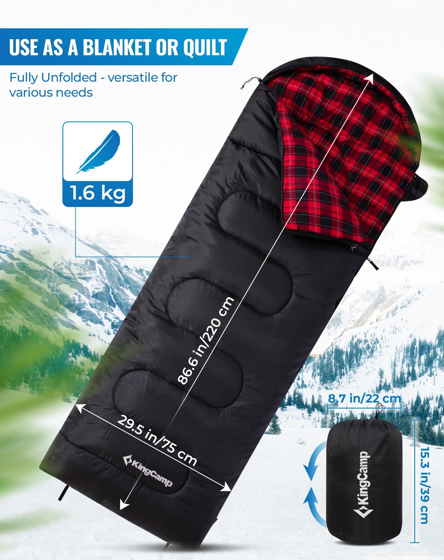 NEW | KingCamp Oasis C 250 Sleeping Bag – 3–4 Season Connectable Design