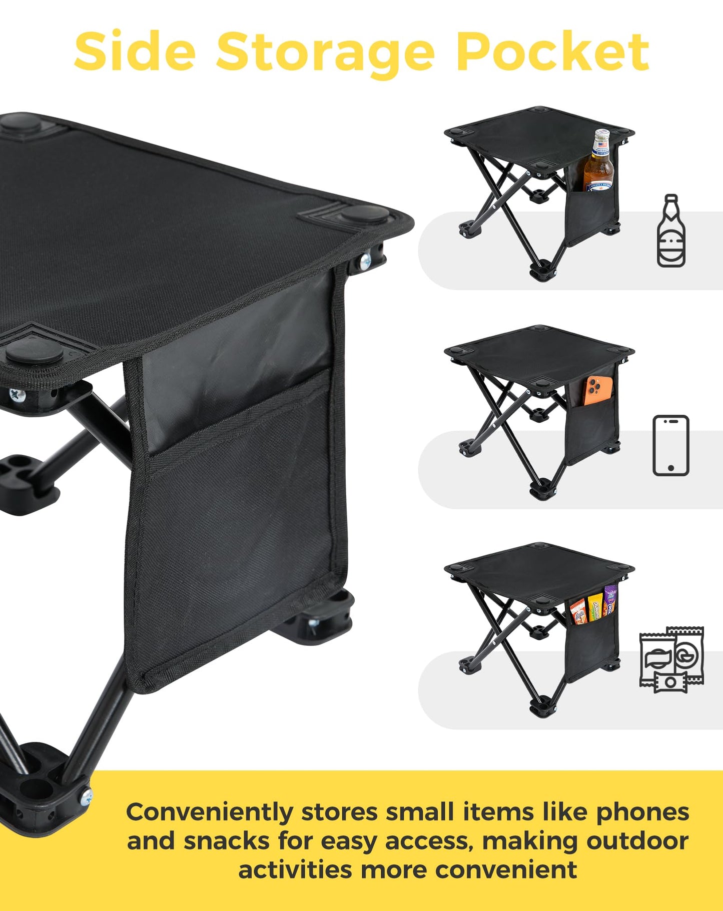 NEW | KingCamp CubeGo S+ Set of 2 Folding Camping Stools – Lightweight 180kg Capacity