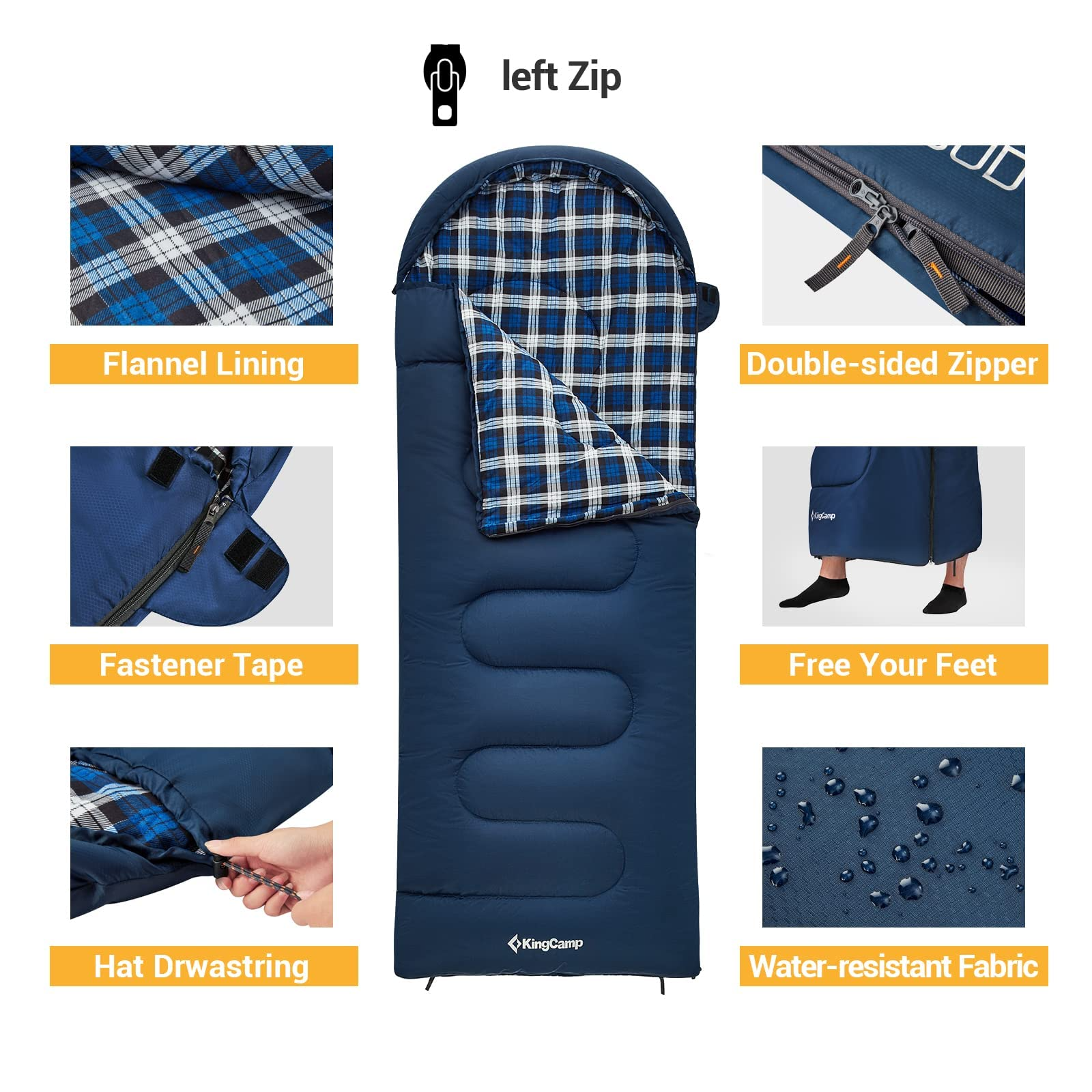 KingCamp Flannel Liner 3 Season Sleeping Bags