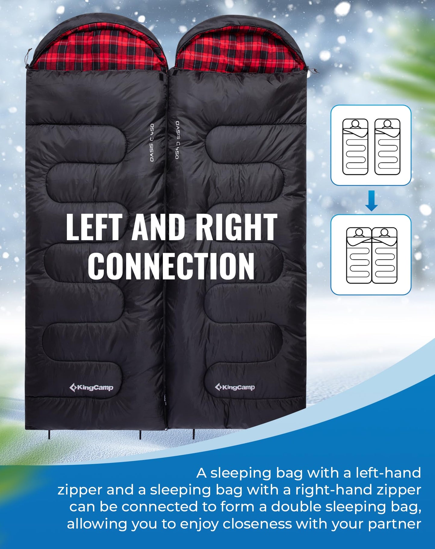 NEW | KingCamp Oasis C 250 Sleeping Bag – 3–4 Season Connectable Design