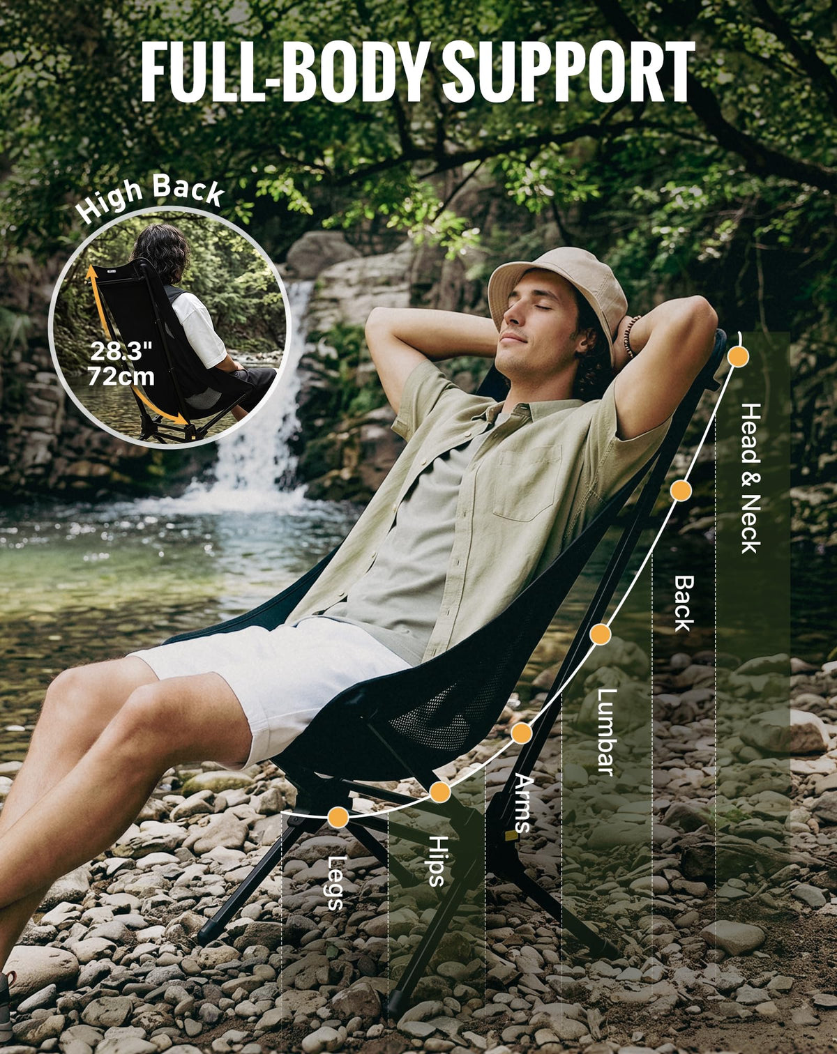 NEW | KingCamp Lightweight Highback Chair – Gentle Rocking Folding Camping Chair