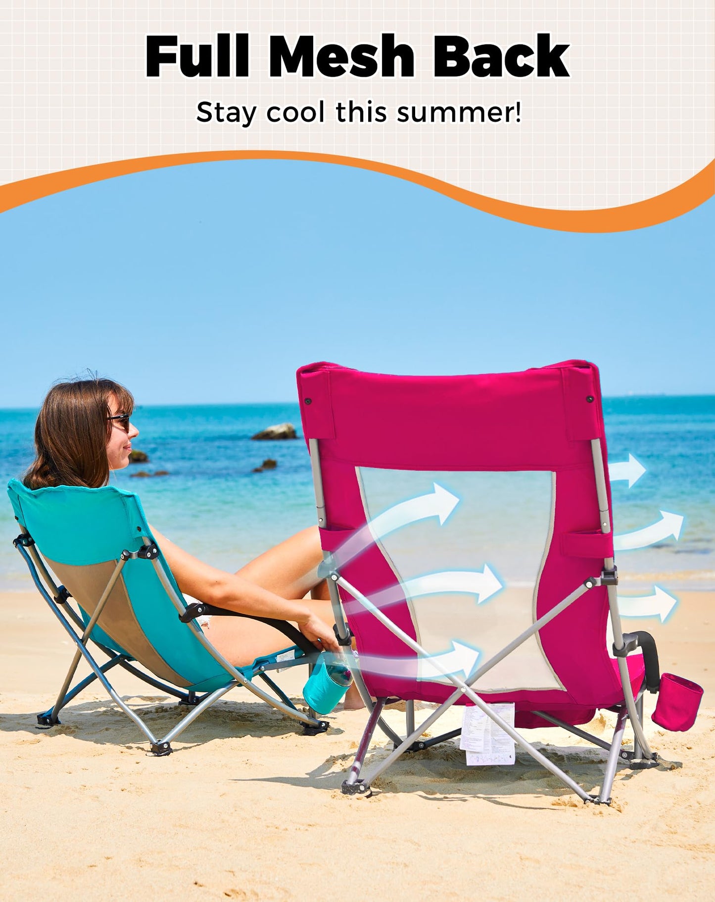 KingCamp High Mesh Back Beach Folding Chair