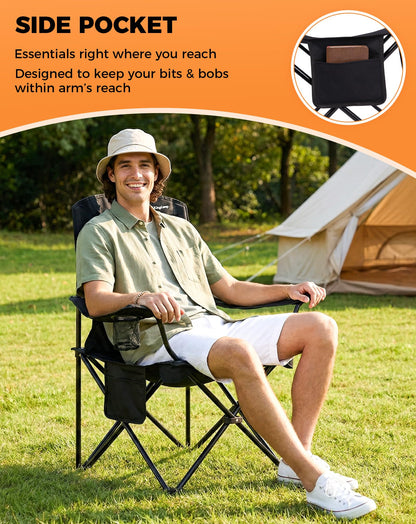 NEW | KingCamp Juniper B20 Folding Camping Chair – Ergonomic Padded, Heavy Duty Design