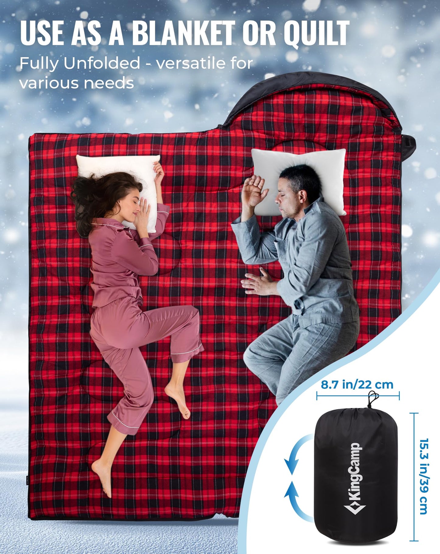 NEW | KingCamp Oasis C 250 Sleeping Bag – 3–4 Season Connectable Design