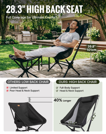 NEW | KingCamp Lightweight Highback Chair – Gentle Rocking Folding Camping Chair