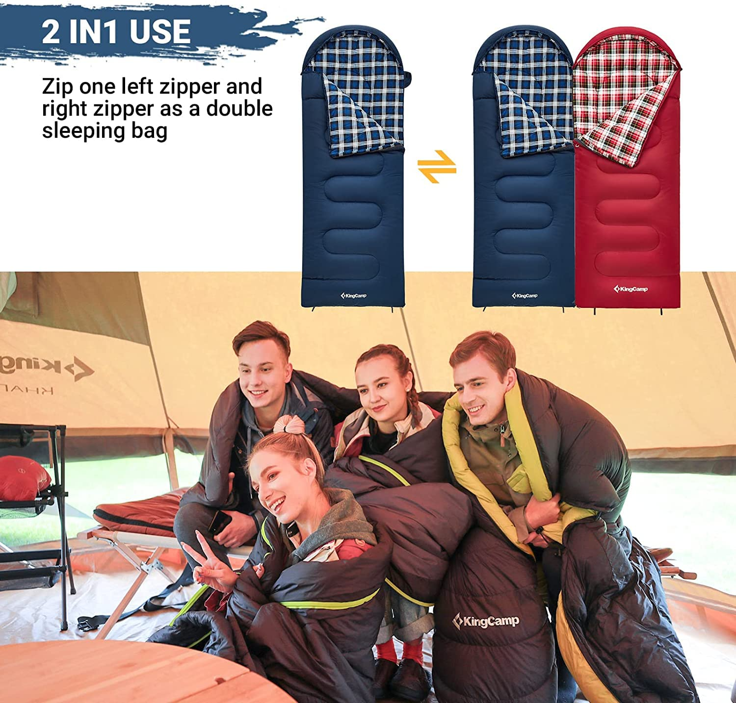 KingCamp Flannel Liner 3 Season Sleeping Bags