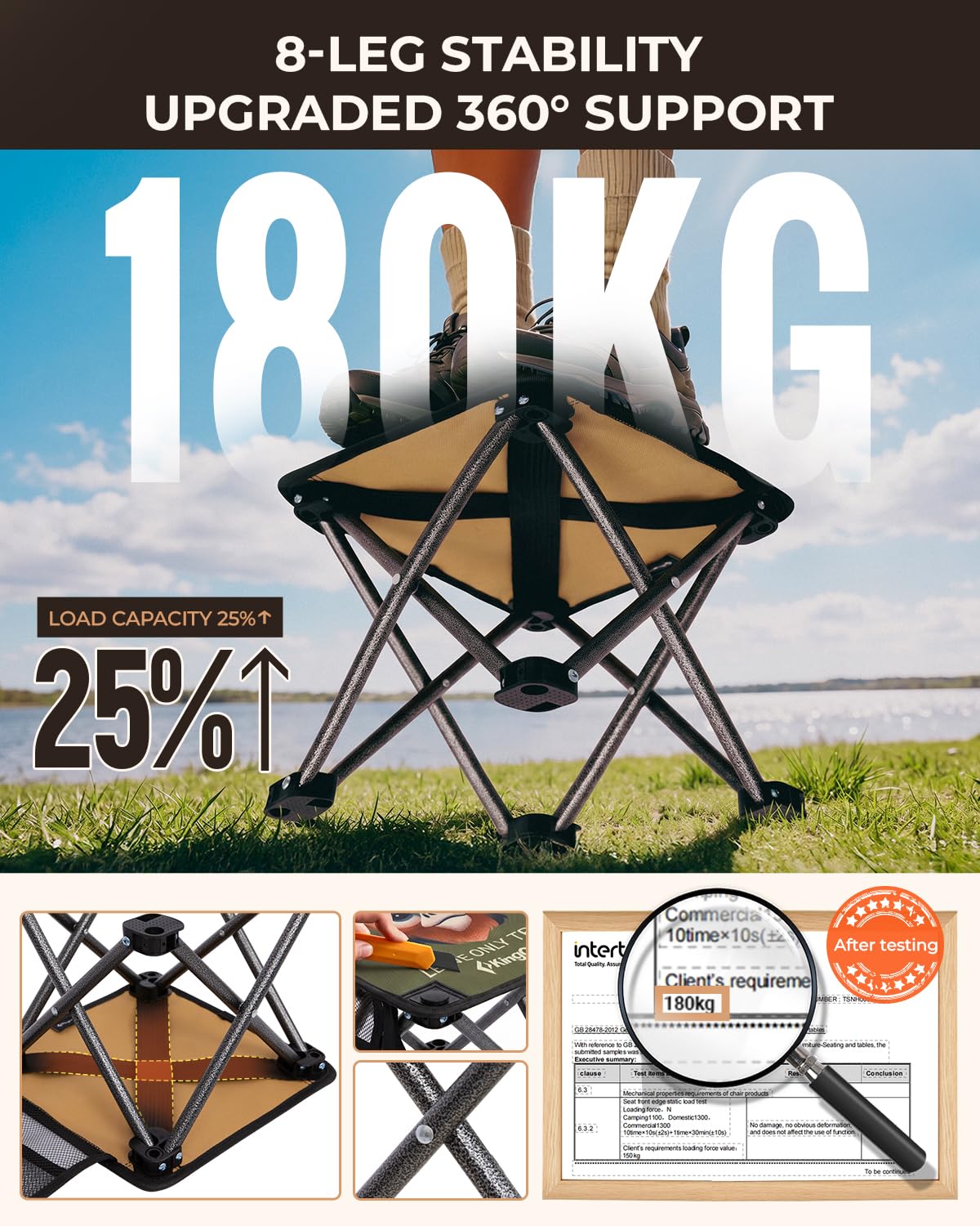 NEW | KingCamp MINI STOOL 2 Pack Folding Camping Stool