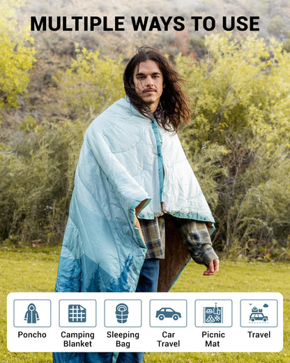 KingCamp Hybrid Tech Blanket F Camping Blanket – Sherpa Lining 79 × 57 in